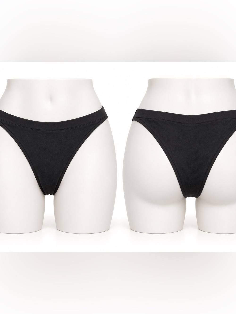 NWT SKIMS Cotton Jersey Cheeky Tanga Soot Black Size